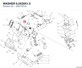 WASHER 6.2X20X1.5 85211671A diagram position