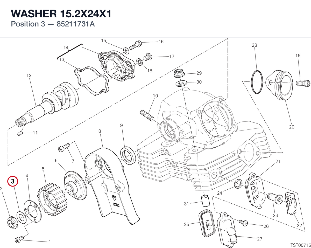 WASHER 15.2X24X1 85211731A diagram position