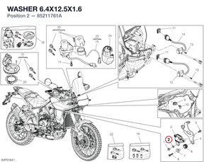 WASHER 6.4X12.5X1.6 85211761A diagram position