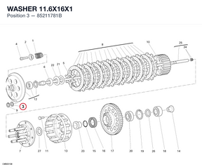 WASHER 11.6X16X1 85211781B diagram position