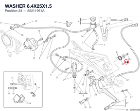 WASHER 6.4X25X1.5 85211961A diagram position
