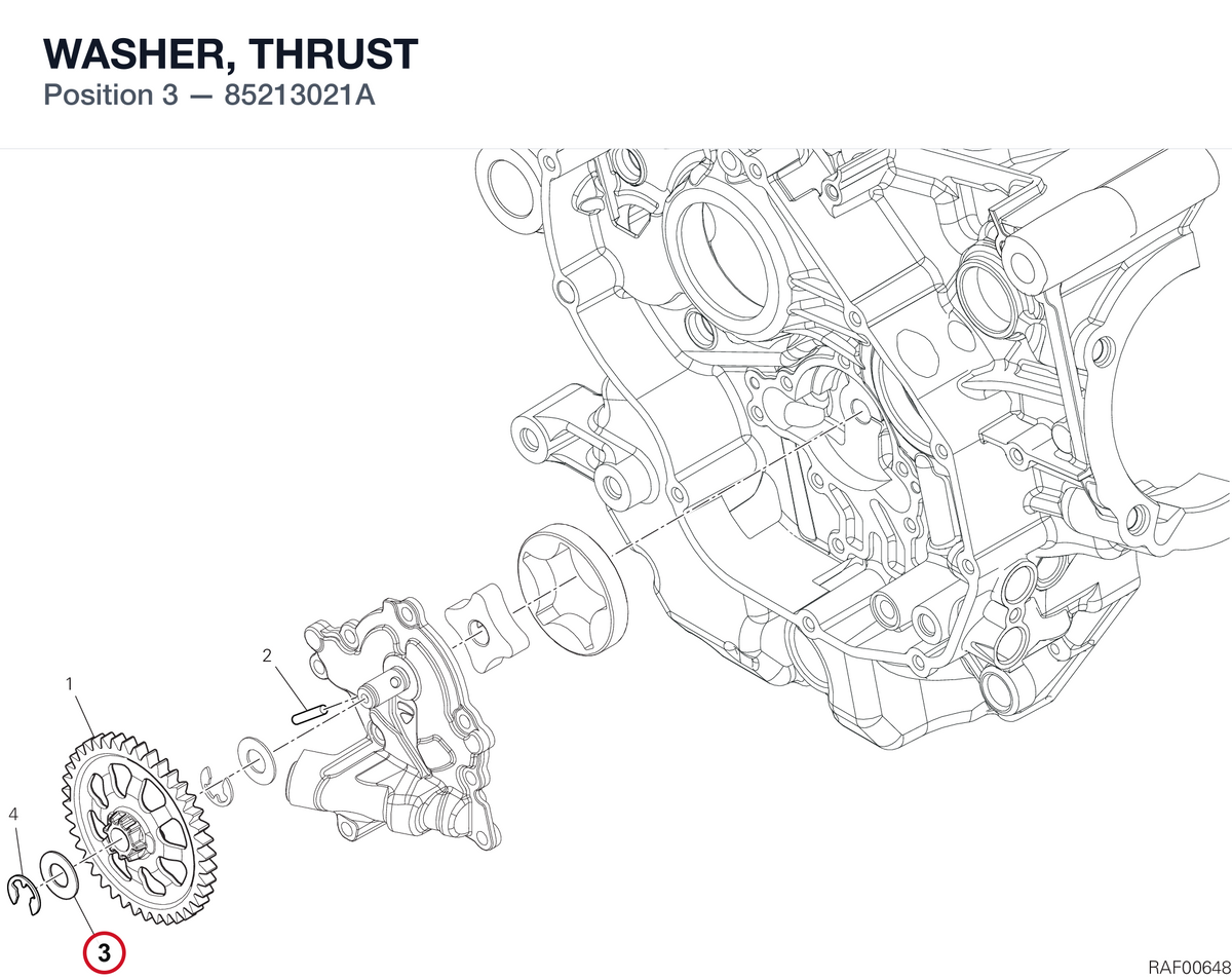WASHER, THRUST 85213021A diagram position