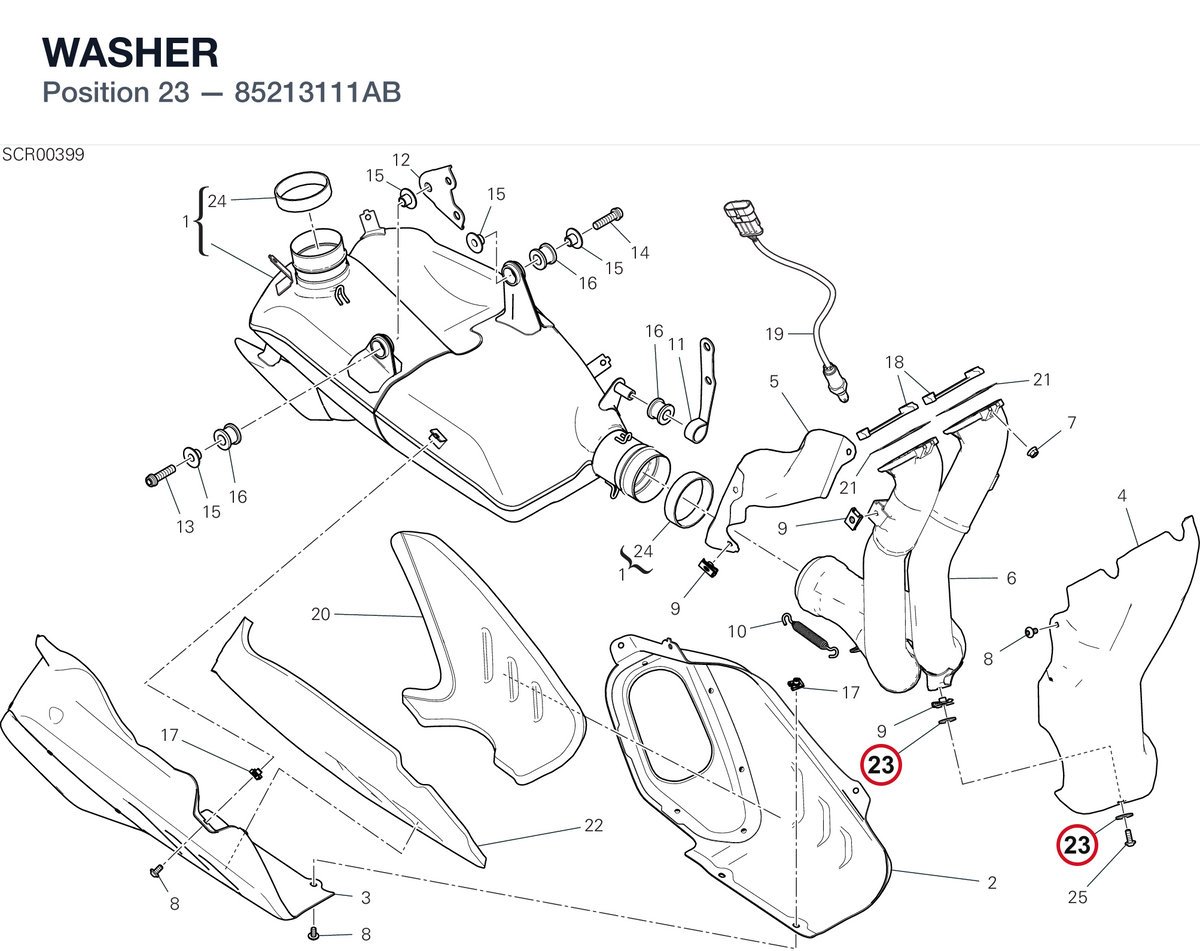 WASHER 85213111AB diagram position