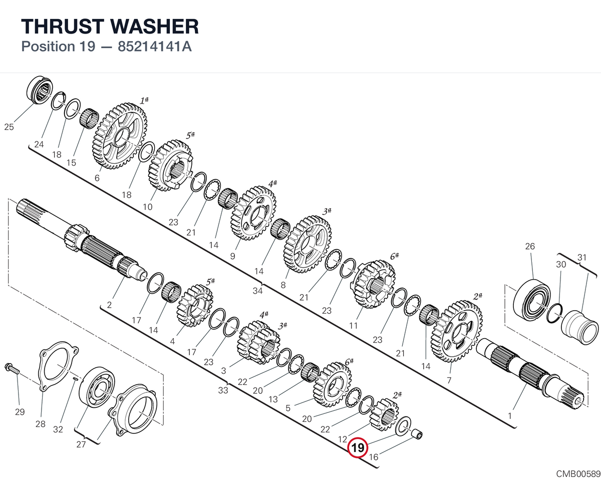 THRUST WASHER 85214141A diagram position