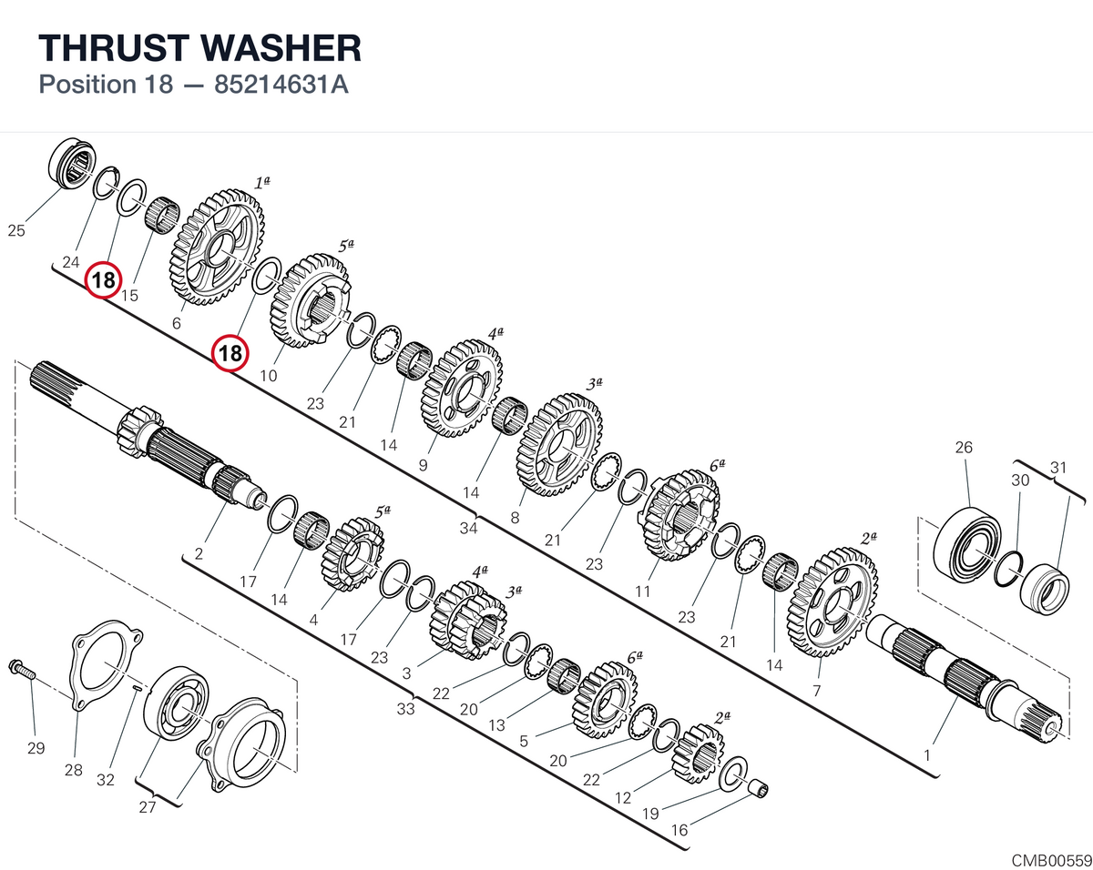 THRUST WASHER 85214631A diagram position