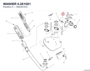 WASHER 5.3X15X1 85240131A diagram position