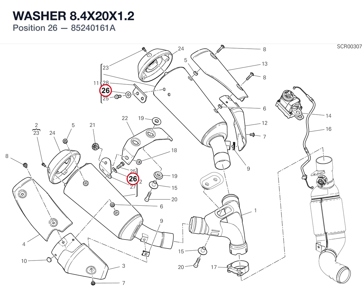 WASHER 8.4X20X1.2 85240161A diagram position