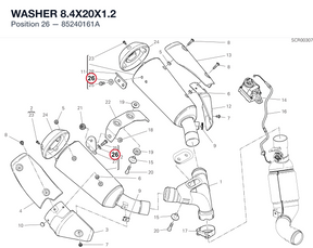 WASHER 8.4X20X1.2 85240161A diagram position