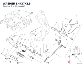 WASHER 8.4X17X1.6 85250041C diagram position
