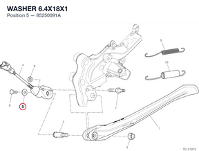 WASHER 6.4X18X1 85250091A diagram position
