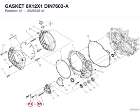 GASKET 6X12X1 DIN7603-A 85250481A diagram position