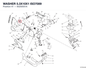 WASHER 5.3X10X1 ISO7089 85250551A diagram position