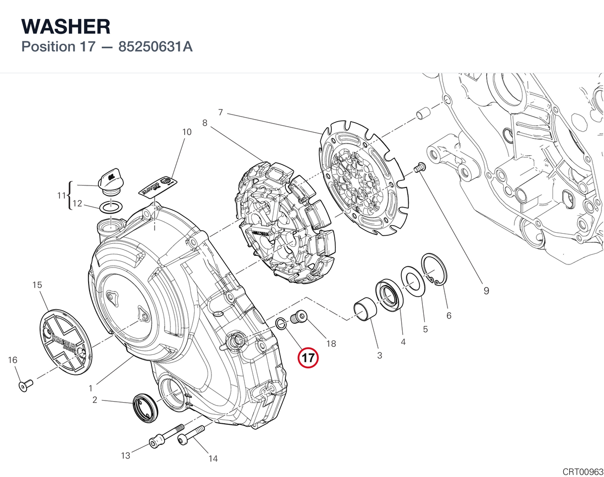 WASHER 85250631A diagram position
