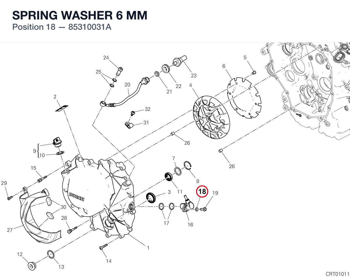 SPRING WASHER 6 MM 85310031A diagram position