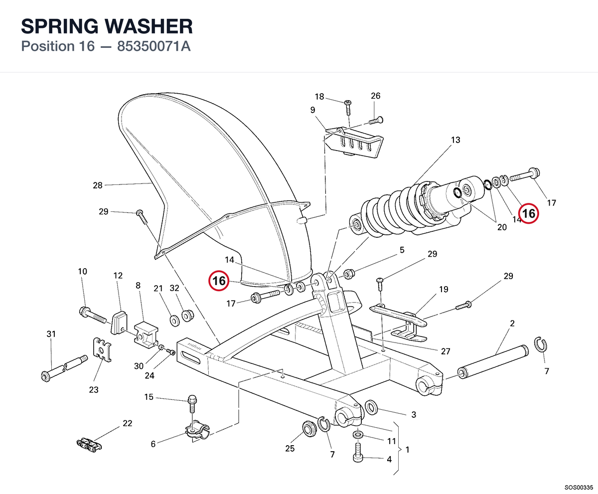 SPRING WASHER 85350071A diagram position