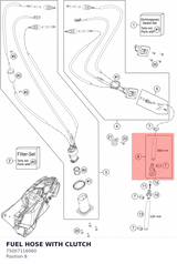 Diagram preview: FUEL HOSE WITH CLUTCH (75007116060)