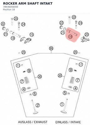 Diagram preview: ROCKER ARM SHAFT INTAKT (78936056000)