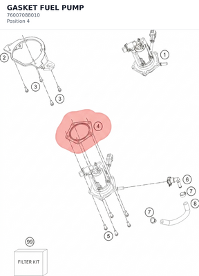 Diagram preview: GASKET FUEL PUMP (76007088010)