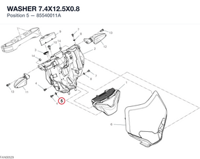 WASHER 7.4X12.5X0.8 85540011A diagram position
