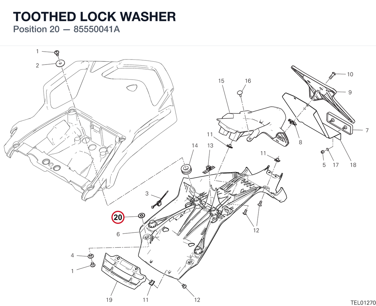 TOOTHED LOCK WASHER 85550041A diagram position