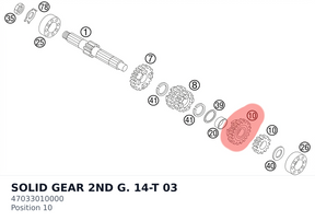 Diagram preview: SOLID GEAR 2ND G. 14-T      03 (47033010000)