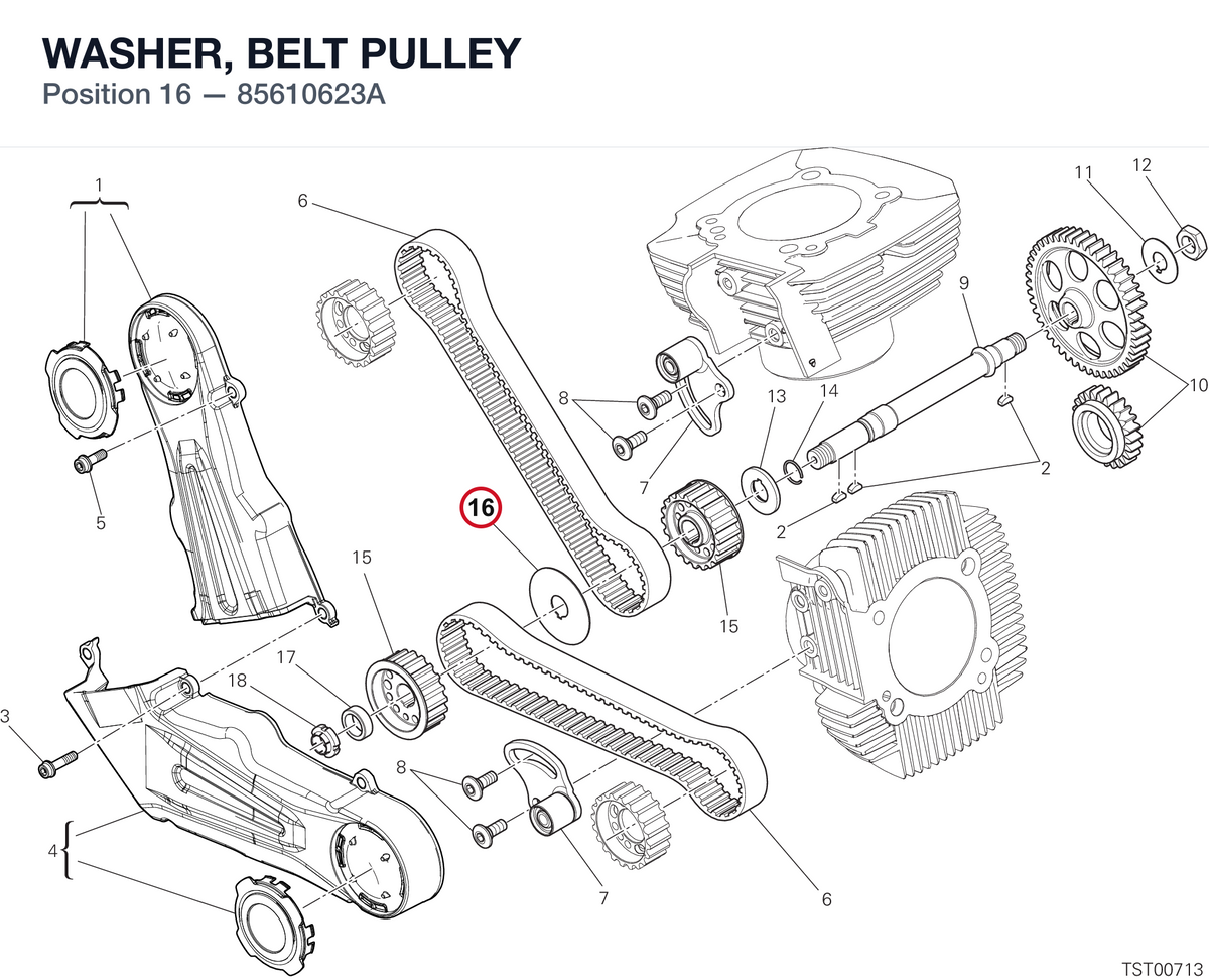 WASHER, BELT PULLEY 85610623A diagram position