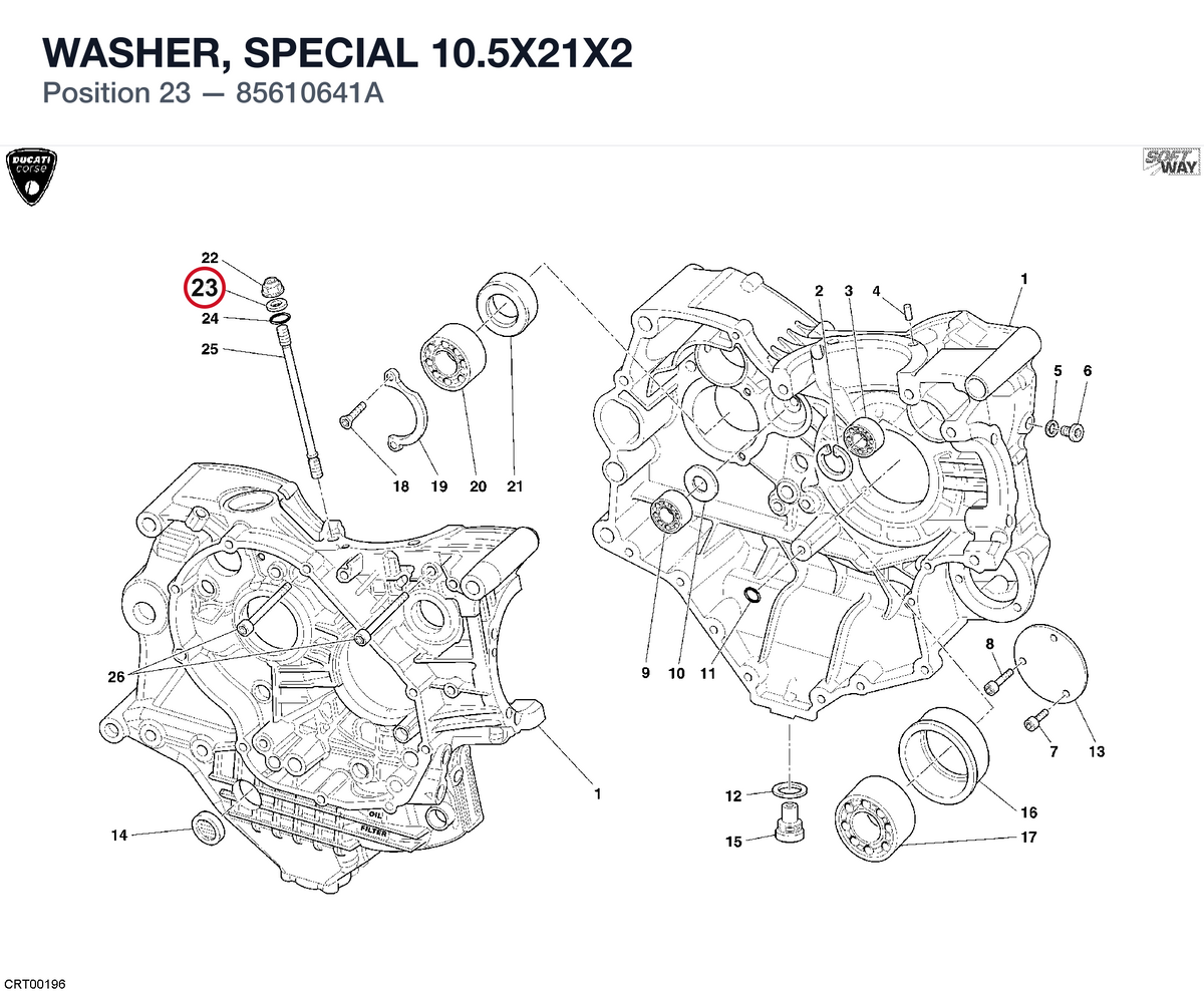 WASHER, SPECIAL 10.5X21X2 85610641A diagram position