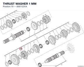 THRUST WASHER 1 MM 85611231A diagram position