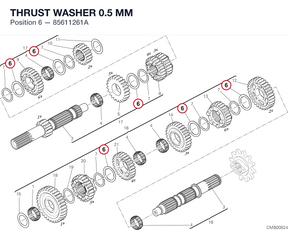 THRUST WASHER 0.5 MM 85611261A diagram position