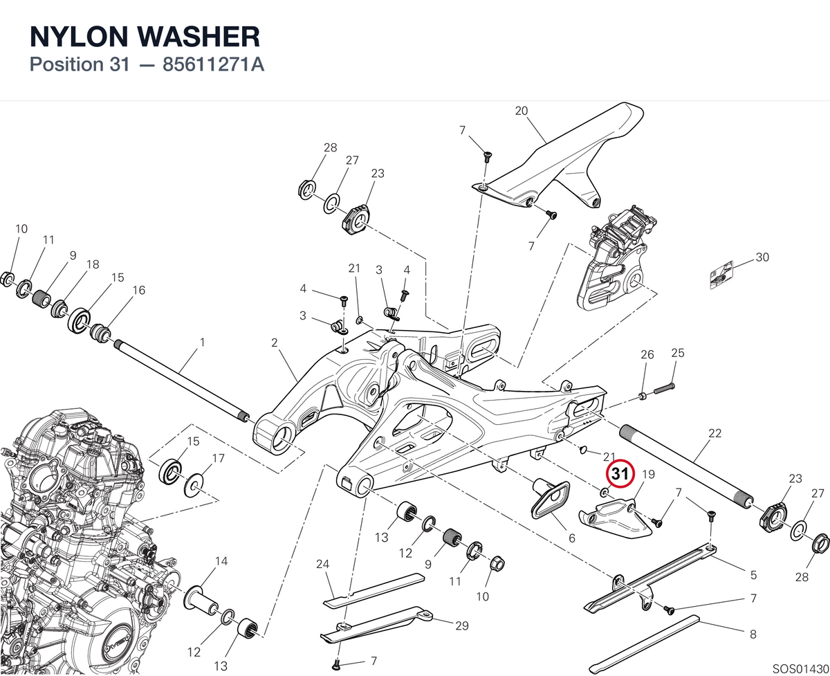NYLON WASHER 85611271A diagram position