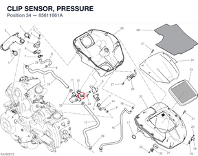 CLIP SENSOR, PRESSURE 85611661A diagram position