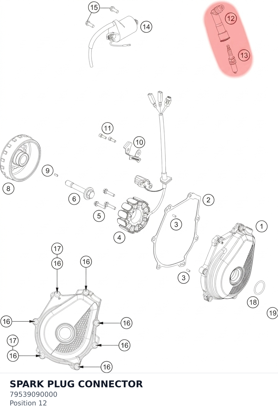 Diagram preview: SPARK PLUG CONNECTOR (79539090000)