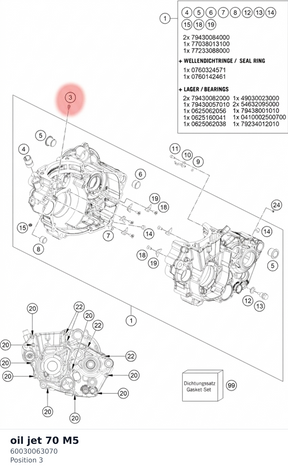 Diagram preview: oil jet 70 M5 (60030063070)