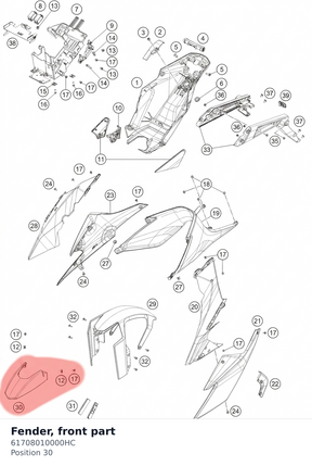 Diagram preview: Fender, front part (61708010000HC)