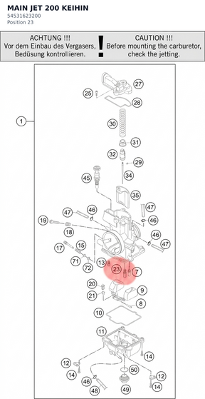 Diagram preview: MAIN JET 200 KEIHIN (54531623200)