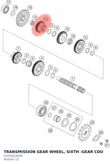 Diagram preview: TRANSMISSION GEAR WHEEL, SIXTH -GEAR COU (93033016000)