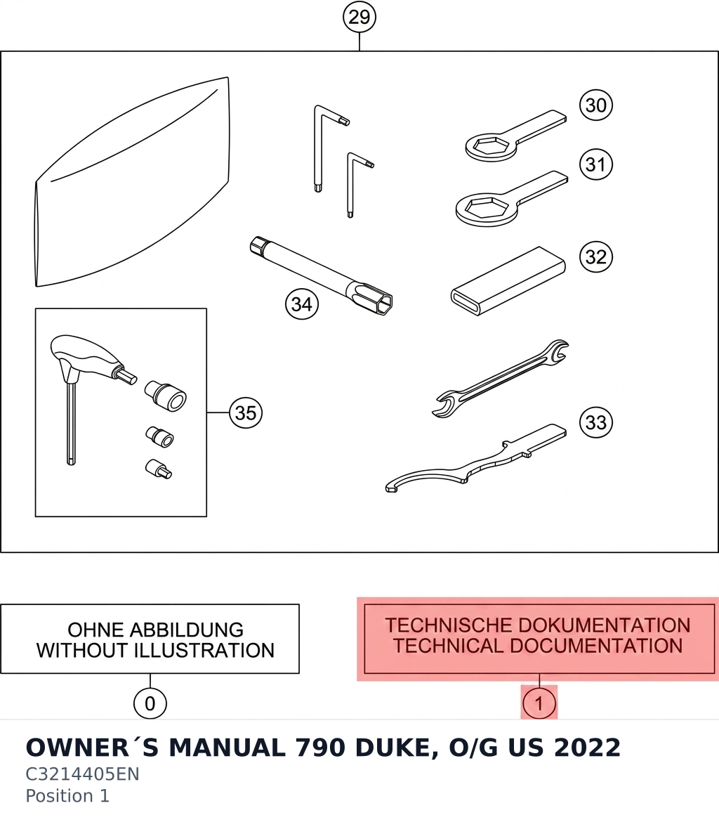 Diagram preview: OWNER´S MANUAL 790 DUKE, O/G US 2022 (C3214405EN)