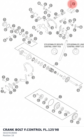 Diagram preview: CRANK BOLT F.CONTROL FL.125'98 (50337019000)