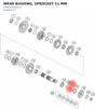 Diagram preview: WEAR BUSHING, SPROCKET 11 MM (C90033032011)