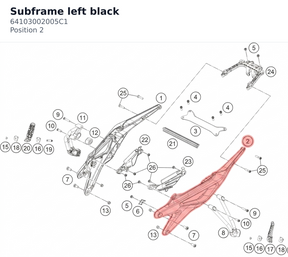 Diagram preview: Subframe left black (64103002005C1)
