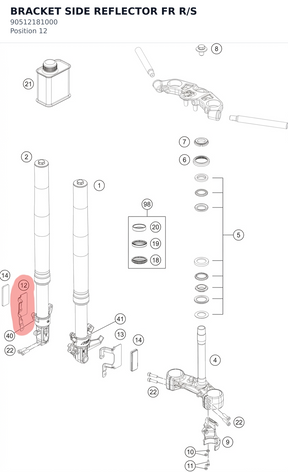 Diagram preview: BRACKET SIDE REFLECTOR FR R/S (90512181000)