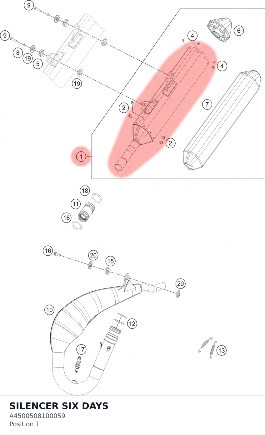 Diagram preview: SILENCER SIX DAYS (A4500508100059)