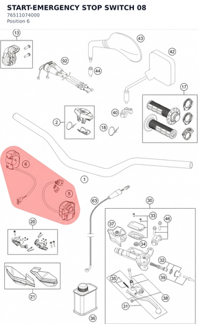 Diagram preview: START-EMERGENCY STOP SWITCH 08 (76511074000)