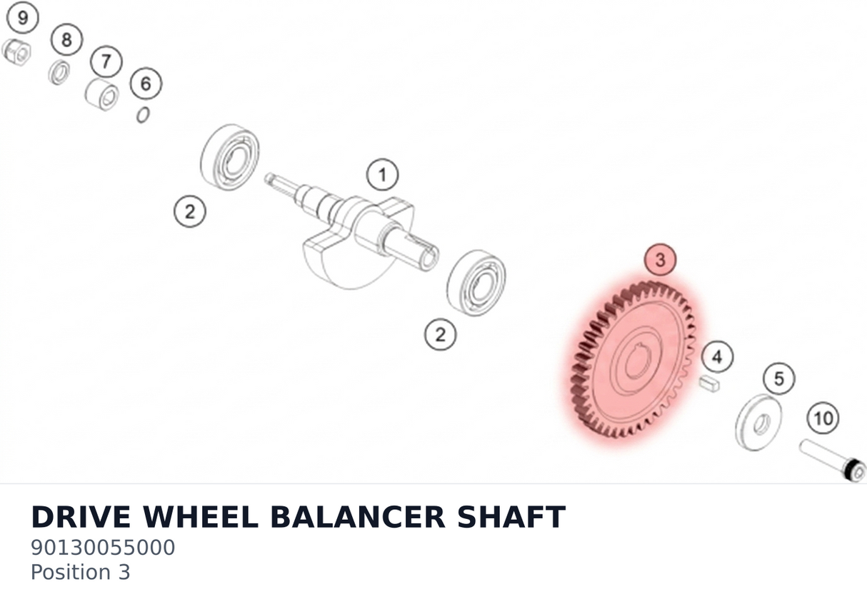 Diagram preview: DRIVE WHEEL BALANCER SHAFT (90130055000)