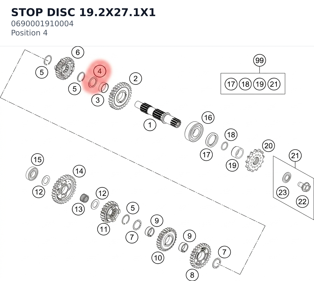 Diagram preview: STOP DISC 19.2X27.1X1 (0690001910004)