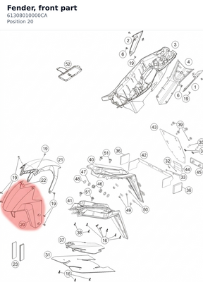 Diagram preview: Fender, front part (61308010000CA)