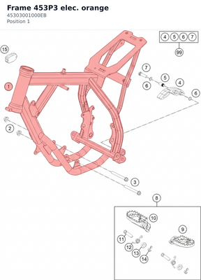 Diagram preview: Frame  453P3  elec. orange (45303001000EB)