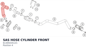 Diagram preview: SAS HOSE CYLINDER FRONT (61305035121)