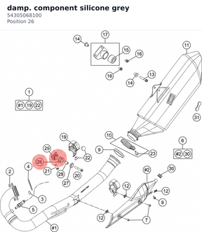 Diagram preview: damp. component silicone grey (54305068100)