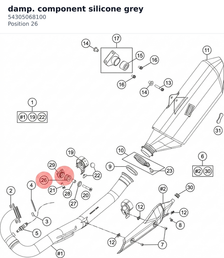Diagram preview: damp. component silicone grey (54305068100)